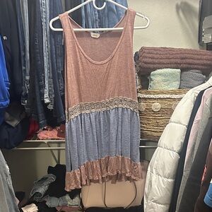 ODDY Pink and Blue Sleeveless Blouse